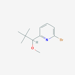 molecular formula C11H16BrNO B2573895 2-Bromo-6-(1-methoxy-2,2-dimethylpropyl)pyridine CAS No. 127127-32-6
