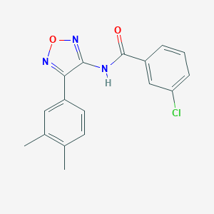 molecular formula C17H14ClN3O2 B257390 3-chloro-N-[4-(3,4-dimethylphenyl)-1,2,5-oxadiazol-3-yl]benzamide 
