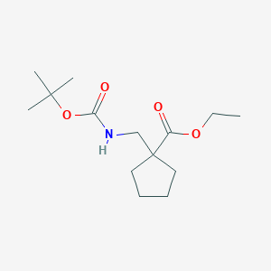 molecular formula C14H25NO4 B2573908 1-环戊烷甲酸1-乙基-(((叔丁氧羰基)氨基)甲基)酯 CAS No. 1824095-77-3