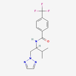 molecular formula C15H17F3N4O B2573912 N-(3-甲基-1-(2H-1,2,3-三唑-2-基)丁烷-2-基)-4-(三氟甲基)苯甲酰胺 CAS No. 2034342-94-2