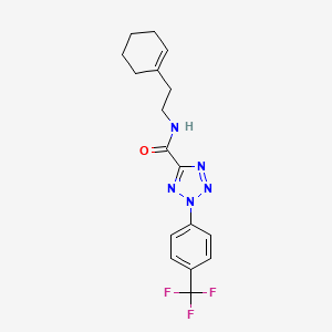 molecular formula C17H18F3N5O B2573915 N-(2-(cyclohex-1-en-1-yl)ethyl)-2-(4-(trifluoromethyl)phenyl)-2H-tetrazole-5-carboxamide CAS No. 1396791-38-0