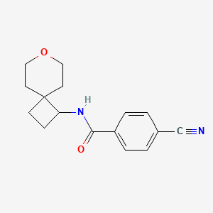 4-cyano-N-(7-oxaspiro[3.5]nonan-1-yl)benzamide