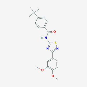 molecular formula C21H23N3O3S B257393 4-tert-butyl-N-[3-(3,4-dimethoxyphenyl)-1,2,4-thiadiazol-5-yl]benzamide 