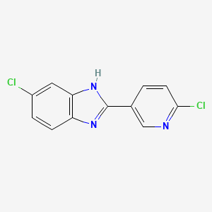 molecular formula C12H7Cl2N3 B2573930 5-chloro-2-(6-chloro-3-pyridinyl)-1H-1,3-benzimidazole CAS No. 337920-73-7