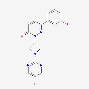 molecular formula C17H13F2N5O B2573933 6-(3-Fluorophenyl)-2-[1-(5-fluoropyrimidin-2-yl)azetidin-3-yl]pyridazin-3-one CAS No. 2380083-96-3