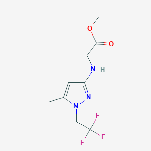 molecular formula C9H12F3N3O2 B2573934 Methyl (5-methyl-1-(2,2,2-trifluoroethyl)-1H-pyrazol-3-yl)glycinate CAS No. 2247206-73-9