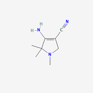 molecular formula C8H13N3 B2573939 4-amino-1,5,5-trimethyl-2,5-dihydro-1H-pyrrole-3-carbonitrile CAS No. 3510-38-1