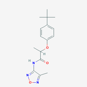 molecular formula C16H21N3O3 B257395 2-(4-tert-butylphenoxy)-N-(4-methyl-1,2,5-oxadiazol-3-yl)propanamide 