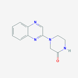 molecular formula C12H12N4O B2573964 2-Piperazinone, 4-(2-quinoxalinyl)- CAS No. 76052-74-9