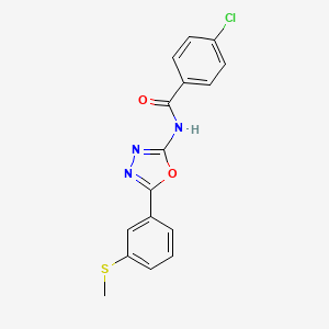 4-chloro-N-[5-(3-methylsulfanylphenyl)-1,3,4-oxadiazol-2-yl]benzamide