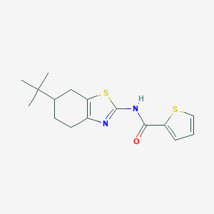molecular formula C16H20N2OS2 B257399 N-(6-tert-butyl-4,5,6,7-tetrahydro-1,3-benzothiazol-2-yl)thiophene-2-carboxamide 