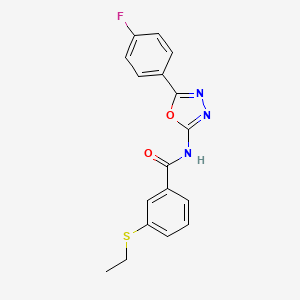 3-ethylsulfanyl-N-[5-(4-fluorophenyl)-1,3,4-oxadiazol-2-yl]benzamide