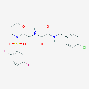 molecular formula C20H20ClF2N3O5S B2573994 N1-(4-chlorobenzyl)-N2-((3-((2,5-difluorophenyl)sulfonyl)-1,3-oxazinan-2-yl)methyl)oxalamide CAS No. 872976-49-3