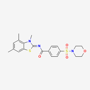 molecular formula C21H23N3O4S2 B2573995 (E)-4-(morpholinosulfonyl)-N-(3,4,6-trimethylbenzo[d]thiazol-2(3H)-ylidene)benzamide CAS No. 850903-12-7