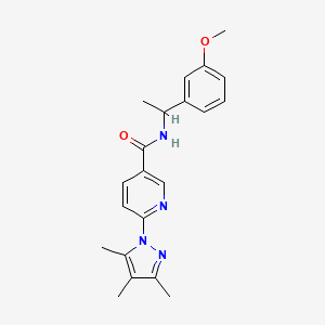 N-(1-(3-methoxyphenyl)ethyl)-6-(3,4,5-trimethyl-1H-pyrazol-1-yl)nicotinamide