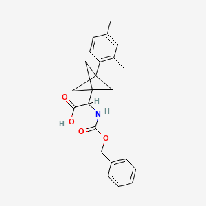 molecular formula C23H25NO4 B2574001 2-[3-(2,4-Dimethylphenyl)-1-bicyclo[1.1.1]pentanyl]-2-(phenylmethoxycarbonylamino)acetic acid CAS No. 2287266-77-5