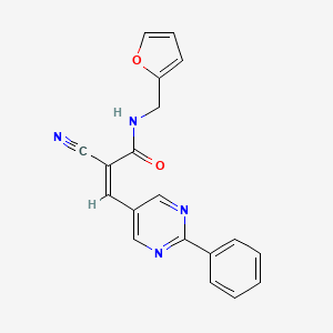 (Z)-2-cyano-N-(furan-2-ylmethyl)-3-(2-phenylpyrimidin-5-yl)prop-2-enamide