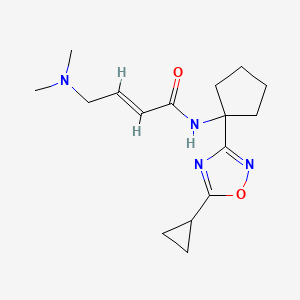 molecular formula C16H24N4O2 B2574005 (E)-N-[1-(5-Cyclopropyl-1,2,4-oxadiazol-3-yl)cyclopentyl]-4-(dimethylamino)but-2-enamide CAS No. 2411331-99-0