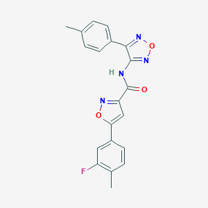 molecular formula C20H15FN4O3 B257401 5-(3-fluoro-4-methylphenyl)-N-[4-(4-methylphenyl)-1,2,5-oxadiazol-3-yl]-3-isoxazolecarboxamide 