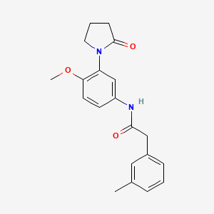 molecular formula C20H22N2O3 B2574011 N-(4-methoxy-3-(2-oxopyrrolidin-1-yl)phenyl)-2-(m-tolyl)acetamide CAS No. 922977-57-9