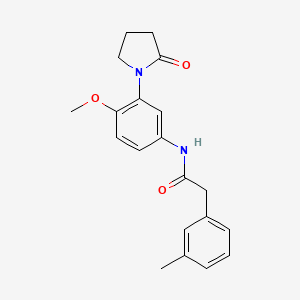 molecular formula C20H22N2O3 B2574011 N-[4-methoxy-3-(2-oxopyrrolidin-1-yl)phenyl]-2-(3-methylphenyl)acetamide CAS No. 922977-57-9