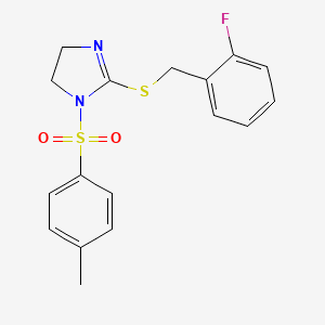 2-((2-fluorobenzyl)thio)-1-tosyl-4,5-dihydro-1H-imidazole