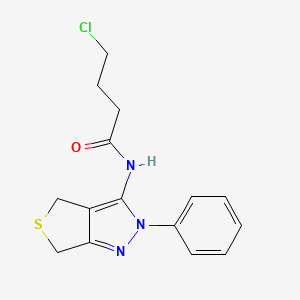 molecular formula C15H16ClN3OS B2574020 4-chloro-N-(2-phenyl-4,6-dihydrothieno[3,4-c]pyrazol-3-yl)butanamide CAS No. 392256-05-2