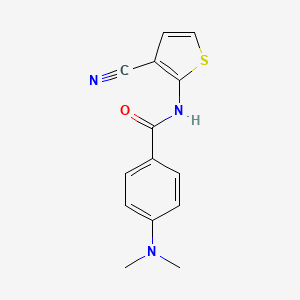 molecular formula C14H13N3OS B2574022 N-(3-氰基噻吩-2-基)-4-(二甲氨基)苯甲酰胺 CAS No. 865546-18-5