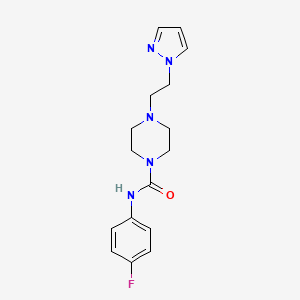 4-(2-(1H-pyrazol-1-yl)ethyl)-N-(4-fluorophenyl)piperazine-1-carboxamide