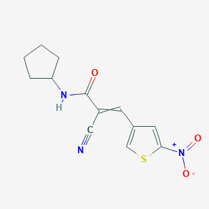 2-cyano-N-cyclopentyl-3-(5-nitrothiophen-3-yl)prop-2-enamide