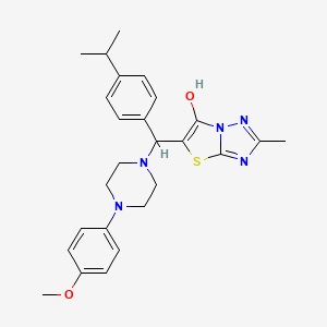 molecular formula C26H31N5O2S B2574025 5-((4-异丙基苯基)(4-(4-甲氧基苯基)哌嗪-1-基)甲基)-2-甲基噻唑并[3,2-b][1,2,4]三唑-6-醇 CAS No. 851810-18-9