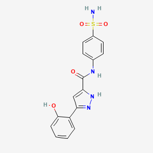 molecular formula C16H14N4O4S B2574026 5-(2-hydroxyphenyl)-N-(4-sulfamoylphenyl)-1H-pyrazole-3-carboxamide CAS No. 1886991-89-4