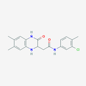 molecular formula C19H20ClN3O2 B2574030 N-(3-chloro-4-methylphenyl)-2-(6,7-dimethyl-3-oxo-1,2,3,4-tetrahydroquinoxalin-2-yl)acetamide CAS No. 1025396-23-9