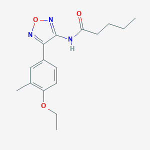 molecular formula C16H21N3O3 B257404 N-[4-(4-ethoxy-3-methylphenyl)-1,2,5-oxadiazol-3-yl]pentanamide 