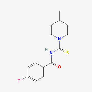 molecular formula C14H17FN2OS B2574050 4-fluoro-N-(4-methylpiperidine-1-carbothioyl)benzamide CAS No. 325702-11-2