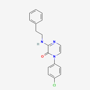 molecular formula C18H16ClN3O B2574052 1-(4-chlorophenyl)-3-[(2-phenylethyl)amino]pyrazin-2(1H)-one CAS No. 1029736-63-7