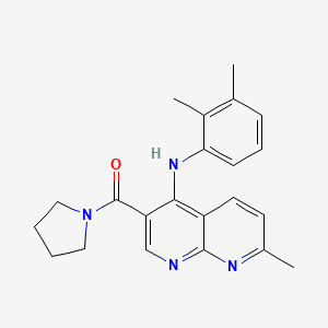 molecular formula C22H24N4O B2574053 (4-((2,3-Dimethylphenyl)amino)-7-methyl-1,8-naphthyridin-3-yl)(pyrrolidin-1-yl)methanone CAS No. 1251693-17-0