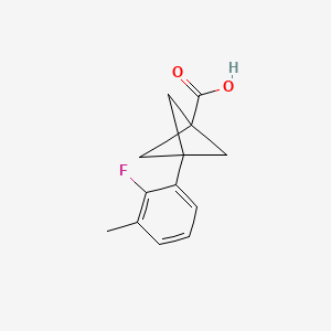 molecular formula C13H13FO2 B2574066 3-(2-Fluoro-3-methylphenyl)bicyclo[1.1.1]pentane-1-carboxylic acid CAS No. 2287318-08-3