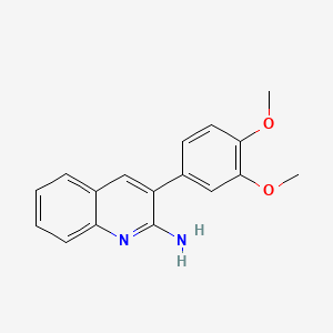molecular formula C17H16N2O2 B2574073 3-(3,4-二甲氧基苯基)-2-喹啉胺 CAS No. 33543-51-0