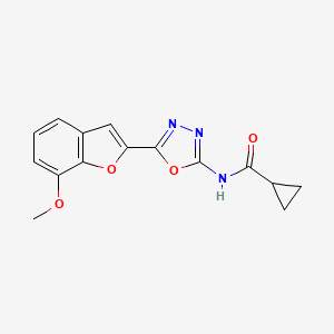 N-(5-(7-methoxybenzofuran-2-yl)-1,3,4-oxadiazol-2-yl)cyclopropanecarboxamide