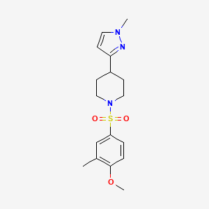 1-((4-methoxy-3-methylphenyl)sulfonyl)-4-(1-methyl-1H-pyrazol-3-yl)piperidine