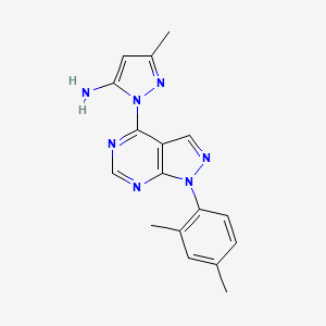 molecular formula C17H17N7 B2574099 1-[1-(2,4-二甲苯基)-1H-吡唑并[3,4-d]嘧啶-4-基]-3-甲基-1H-吡唑-5-胺 CAS No. 2097937-87-4