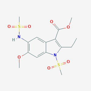 molecular formula C15H20N2O7S2 B257410 Methyl 2-ethyl-5-(methanesulfonamido)-6-methoxy-1-methylsulfonylindole-3-carboxylate 