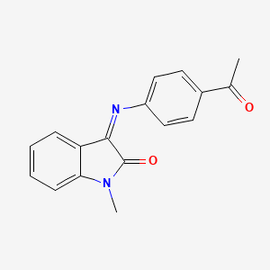 molecular formula C17H14N2O2 B2574104 3-(4-Acetylphenyl)imino-1-methylindol-2-one CAS No. 1025248-12-7