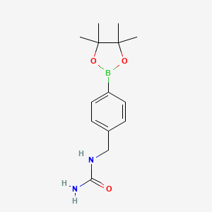 molecular formula C14H21BN2O3 B2574107 1-(4-(4,4,5,5-Tetramethyl-1,3,2-dioxaborolan-2-yl)benzyl)urea CAS No. 2246682-16-4