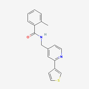 molecular formula C18H16N2OS B2574110 2-甲基-N-((2-(噻吩-3-基)吡啶-4-基)甲基)苯甲酰胺 CAS No. 2034395-18-9