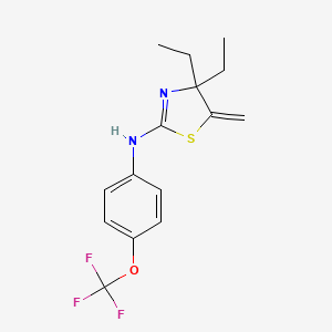 molecular formula C15H17F3N2OS B2574118 4,4-diethyl-5-methylidene-N-[4-(trifluoromethoxy)phenyl]-1,3-thiazol-2-amine CAS No. 1022395-61-4