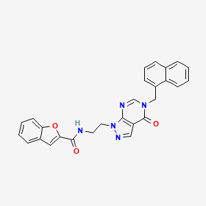 N-(2-(5-(naphthalen-1-ylmethyl)-4-oxo-4,5-dihydro-1H-pyrazolo[3,4-d]pyrimidin-1-yl)ethyl)benzofuran-2-carboxamide