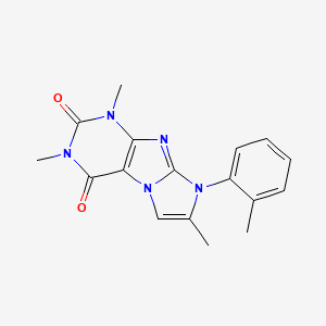 molecular formula C17H17N5O2 B2574126 1,3,7-trimethyl-8-(o-tolyl)-1H-imidazo[2,1-f]purine-2,4(3H,8H)-dione CAS No. 889952-52-7