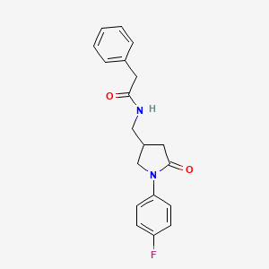 N-((1-(4-fluorophenyl)-5-oxopyrrolidin-3-yl)methyl)-2-phenylacetamide